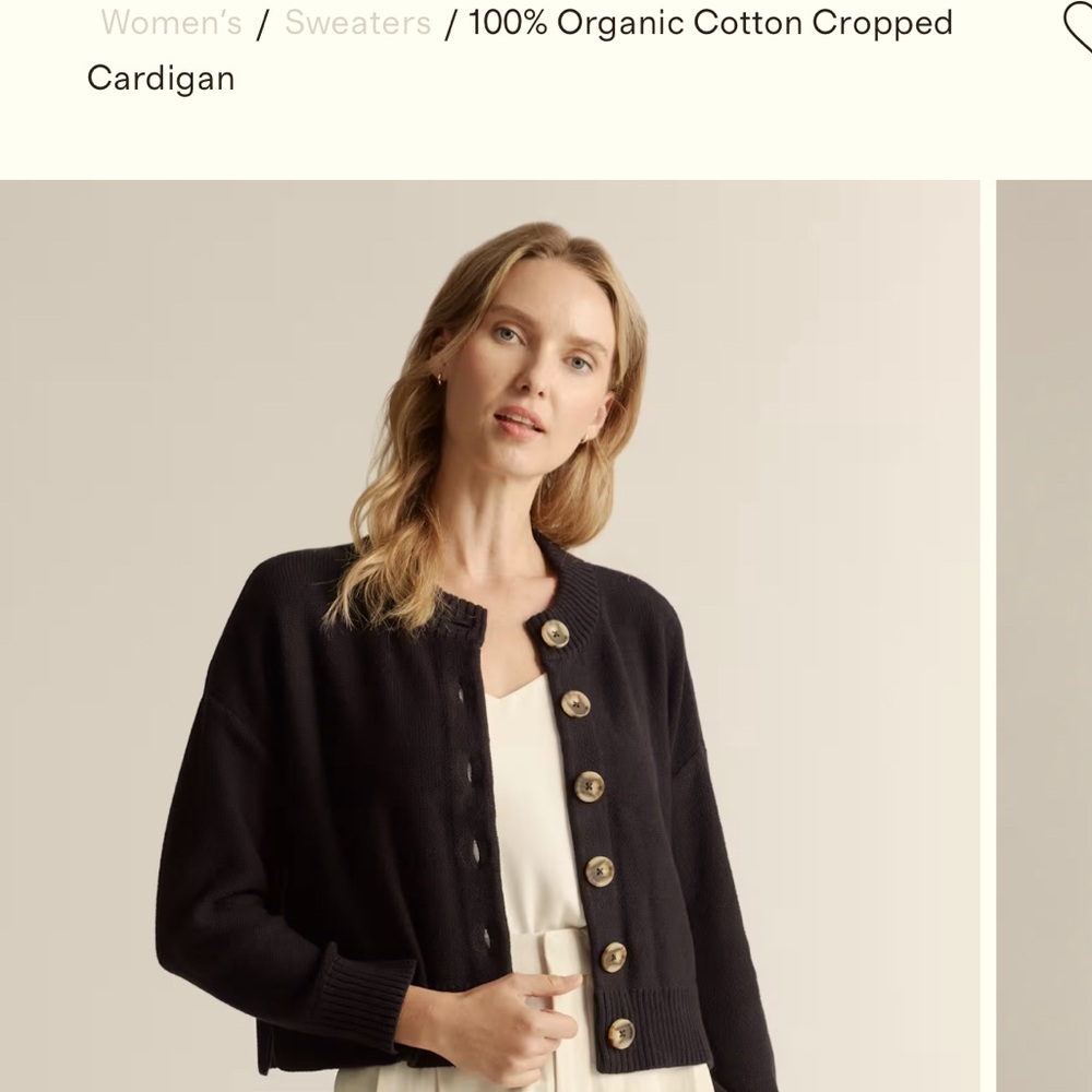 NWT Quince 💯 Organic Cotton Cardigan